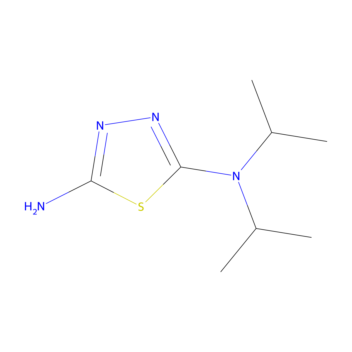 2-Amino-5-diisopropylamino-1,3,4-thiadiazole molecular structure, CAS 72269-92-2
