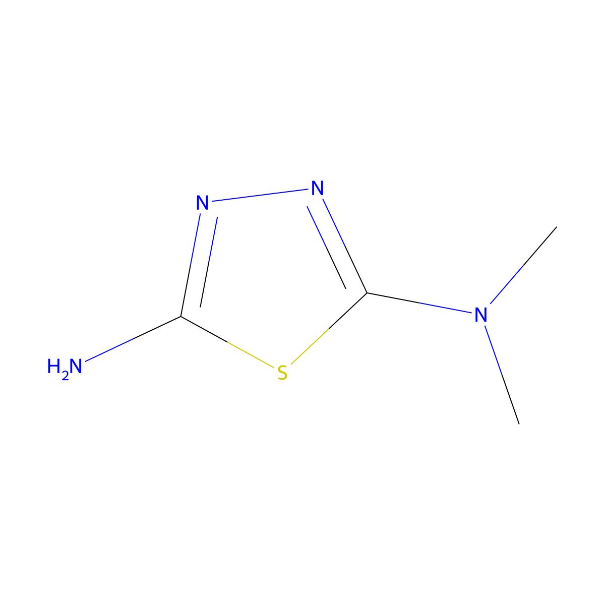 N2,N2-dimethyl-1,3,4-thiadiazole-2,5-diamine molecular structure, CAS 72269-96-6