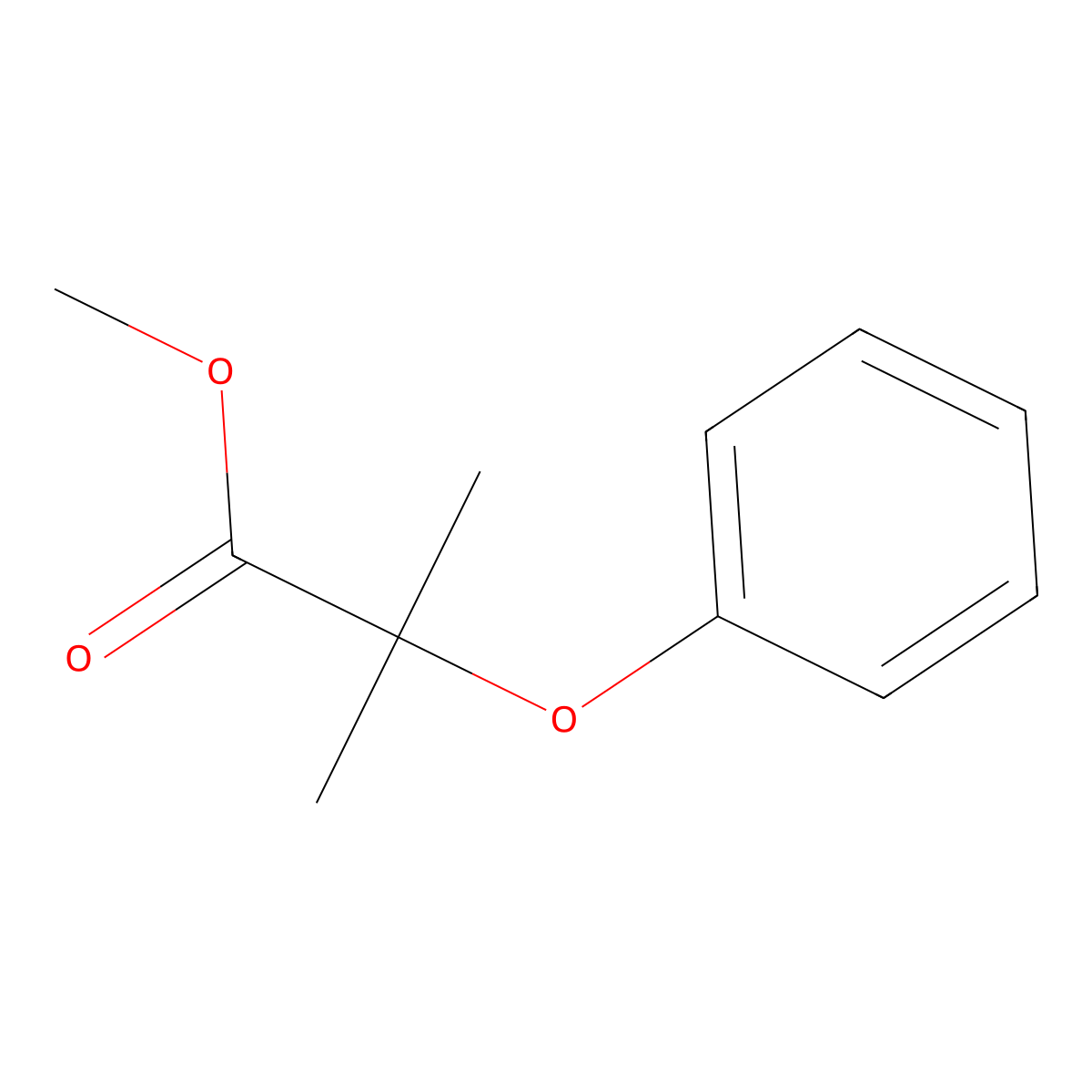 Methyl 2-phenoxyisobutyrate molecular structure, CAS 72278-52-5