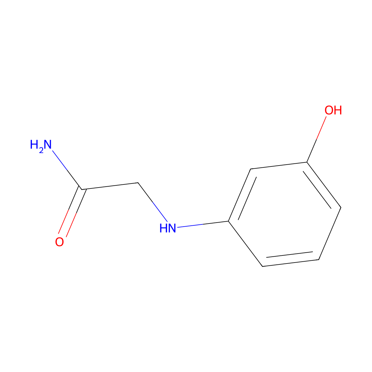 2-[(3-Hydroxyphenyl)amino]acetamide molecular structure, CAS 7228-00-4