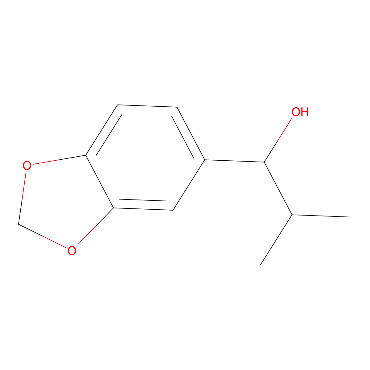 1-(1,3-Benzodioxol-5-yl)-2-methyl-1-propanol molecular structure, CAS 7228-18-4