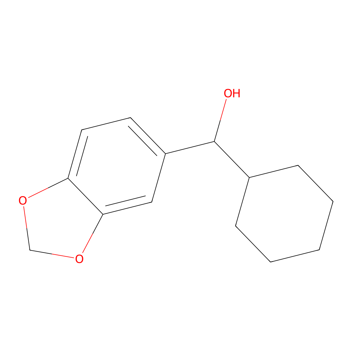 1,3-Benzodioxol-5-yl(cyclohexyl)methanol molecular structure, CAS 7228-20-8