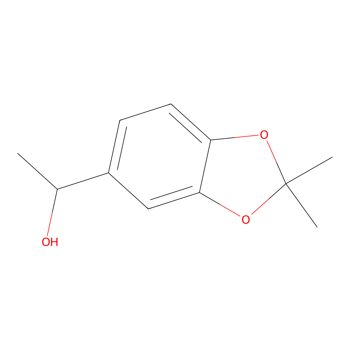 1-(2,2-Dimethylbenzo[d][1,3]dioxol-5-yl)ethan-1-ol molecular structure, CAS 7228-46-8