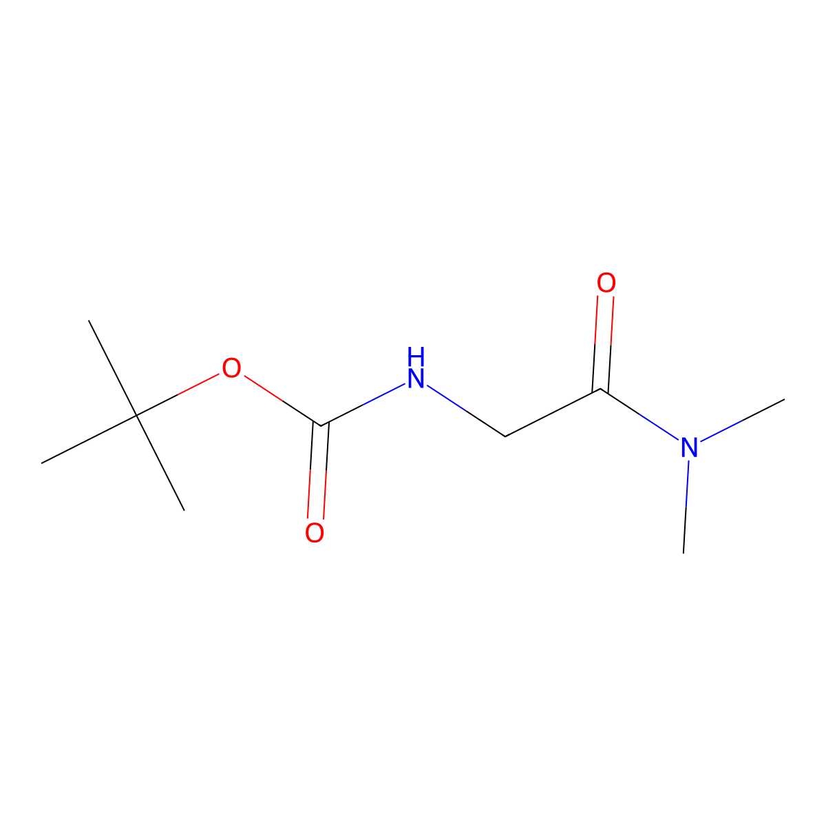 tert-Butyl (2-(dimethylamino)-2-oxoethyl)carbamate molecular structure, CAS 72287-76-4