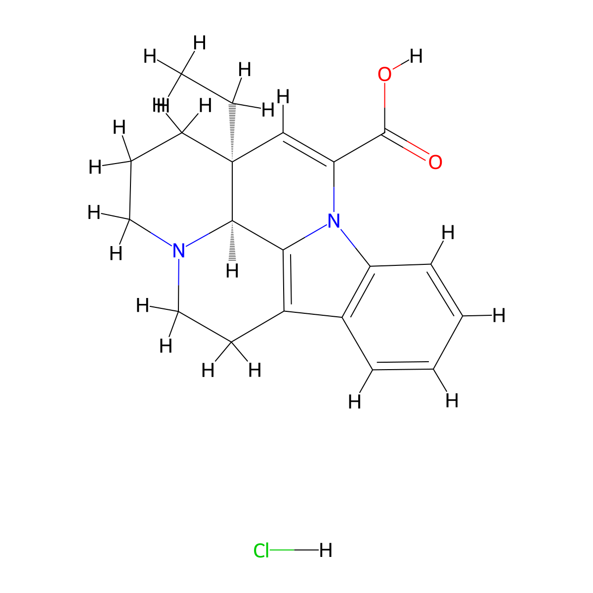 Apovincaminic Acid Hydrochloride Salt molecular structure, CAS 72296-47-0