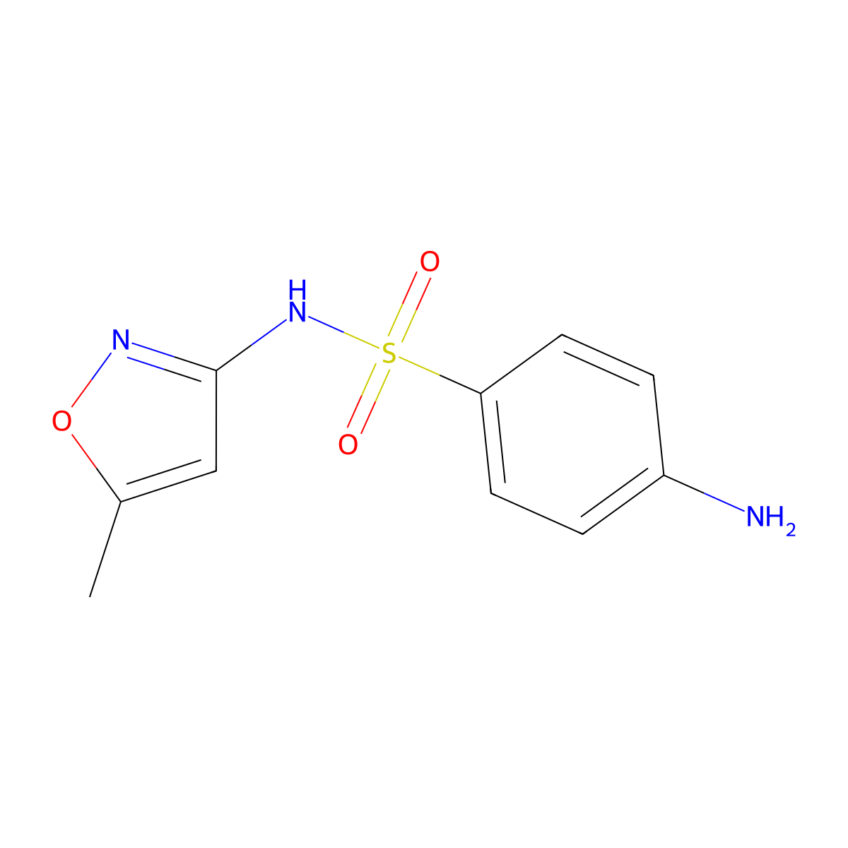 Sulfamethoxazole molecular structure, CAS 723-46-6