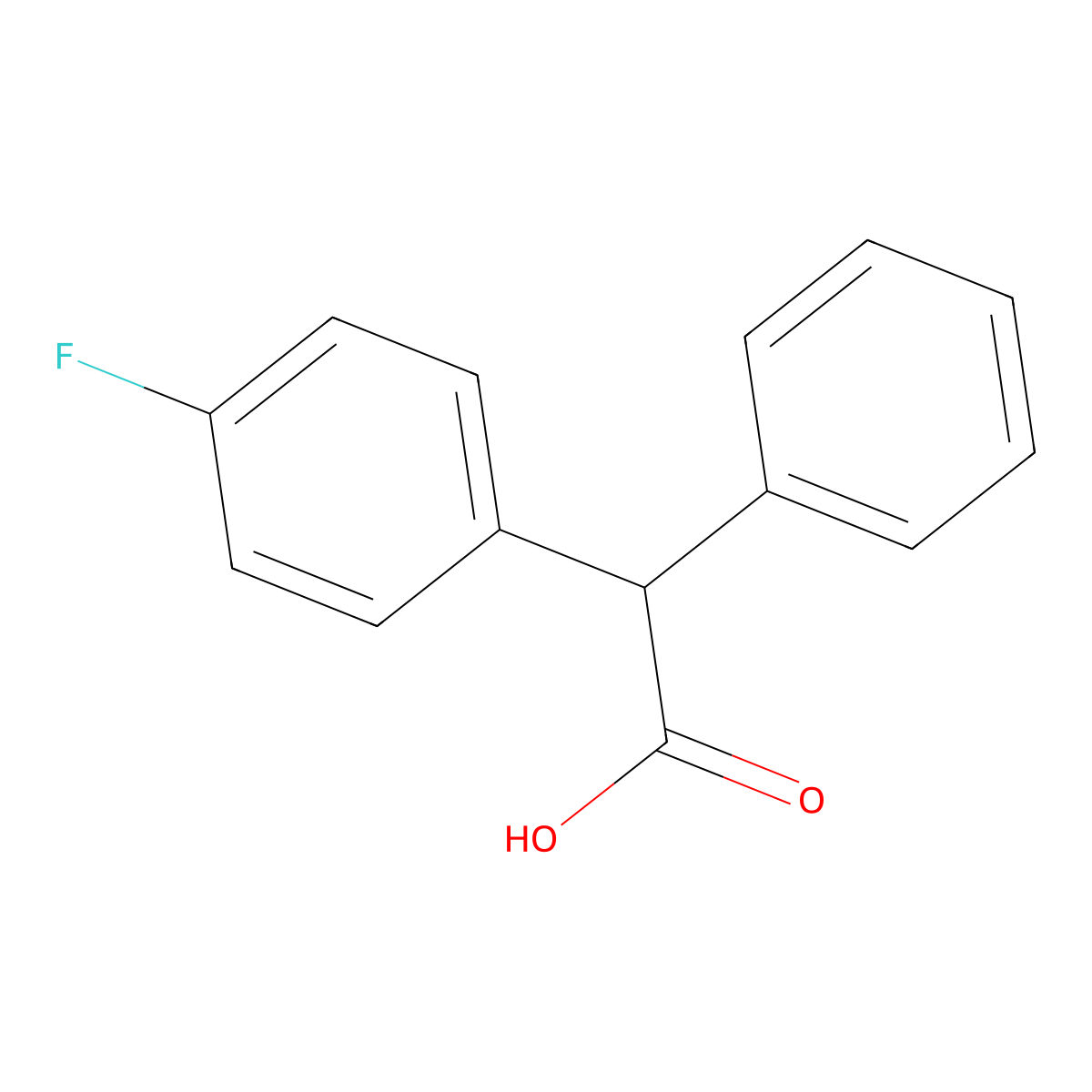 2-(4-Fluorophenyl)-2-phenylacetic acid molecular structure, CAS 723-69-3