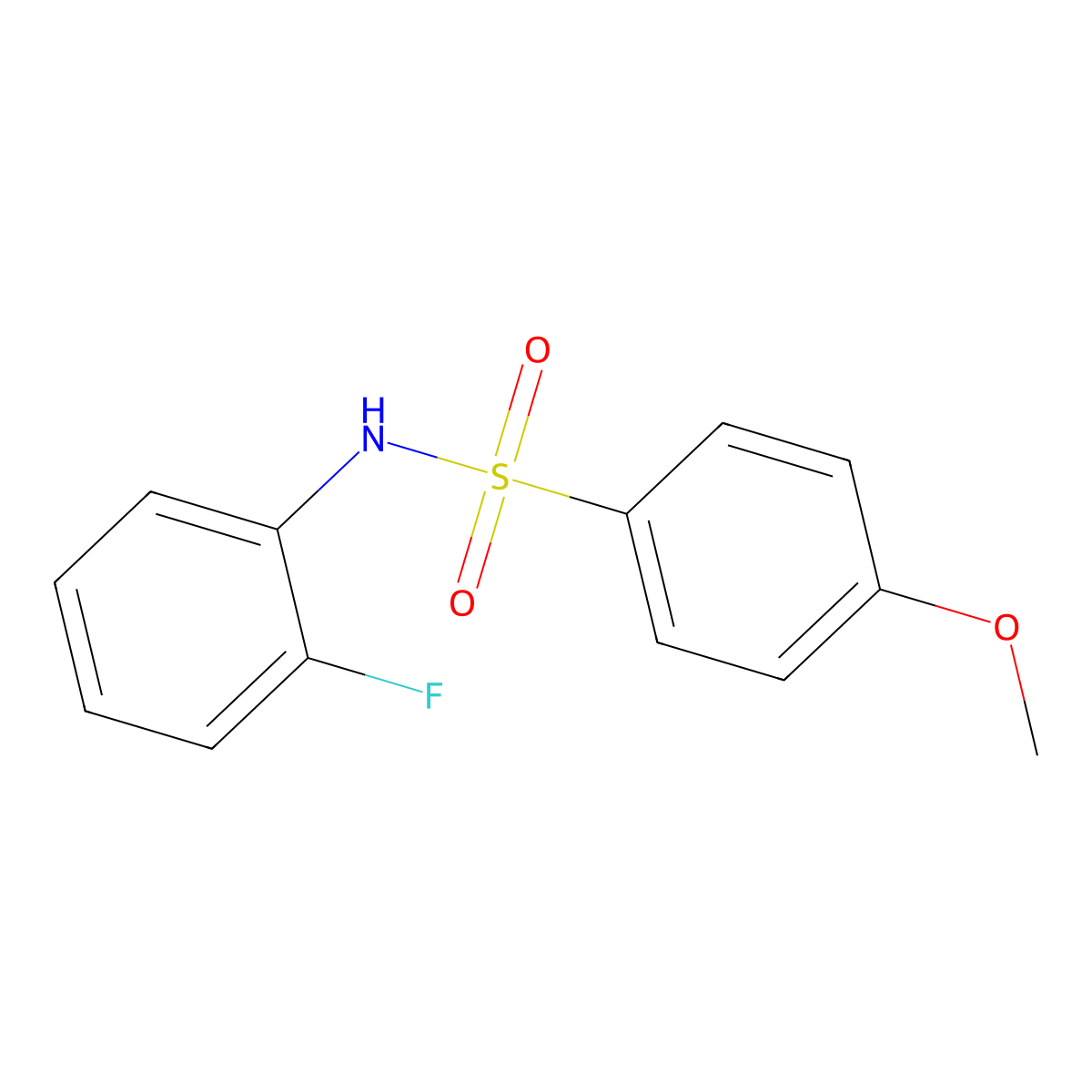 N-(2-fluorophenyl)-4-methoxybenzenesulfonamide molecular structure, CAS 7230-63-9