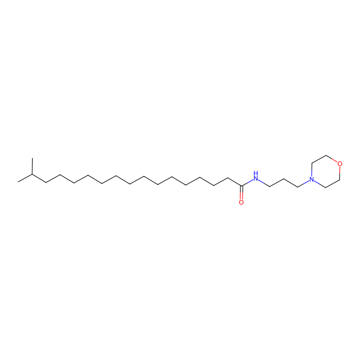 Isostearamidopropyl morpholine molecular structure, CAS 72300-23-3