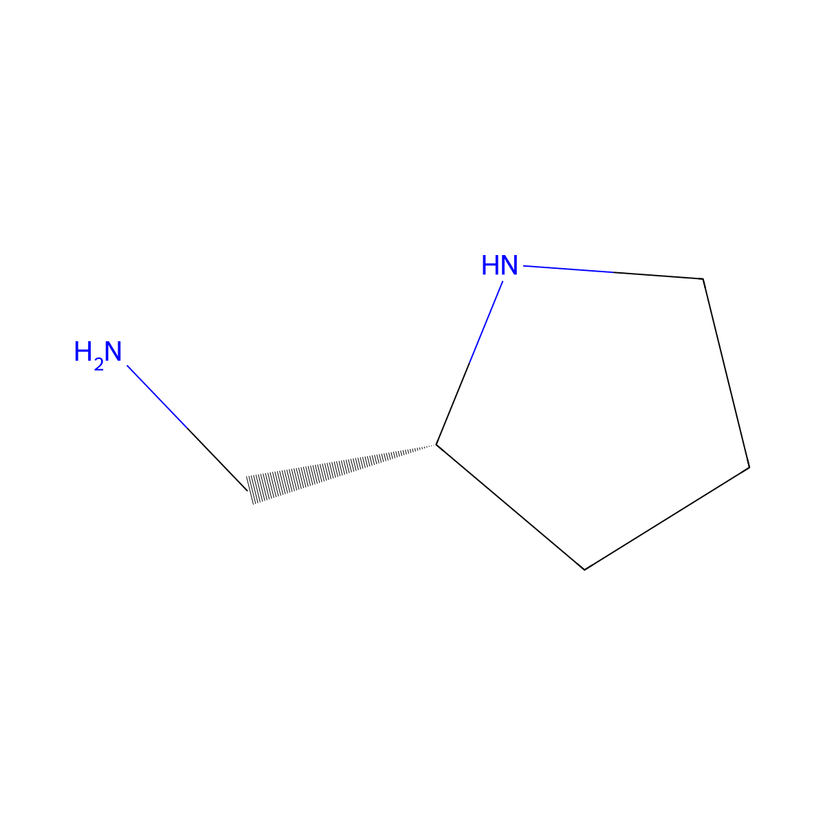 (2R)-2-Pyrrolidinemethanamine molecular structure, CAS 72300-69-7