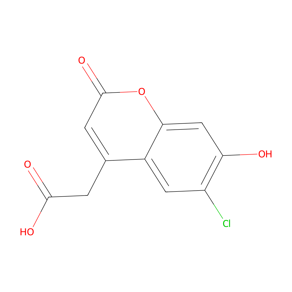 2-(6-chloro-7-hydroxy-2-oxo-2H-chromen-4-yl)acetic acid molecular structure, CAS 72304-21-3