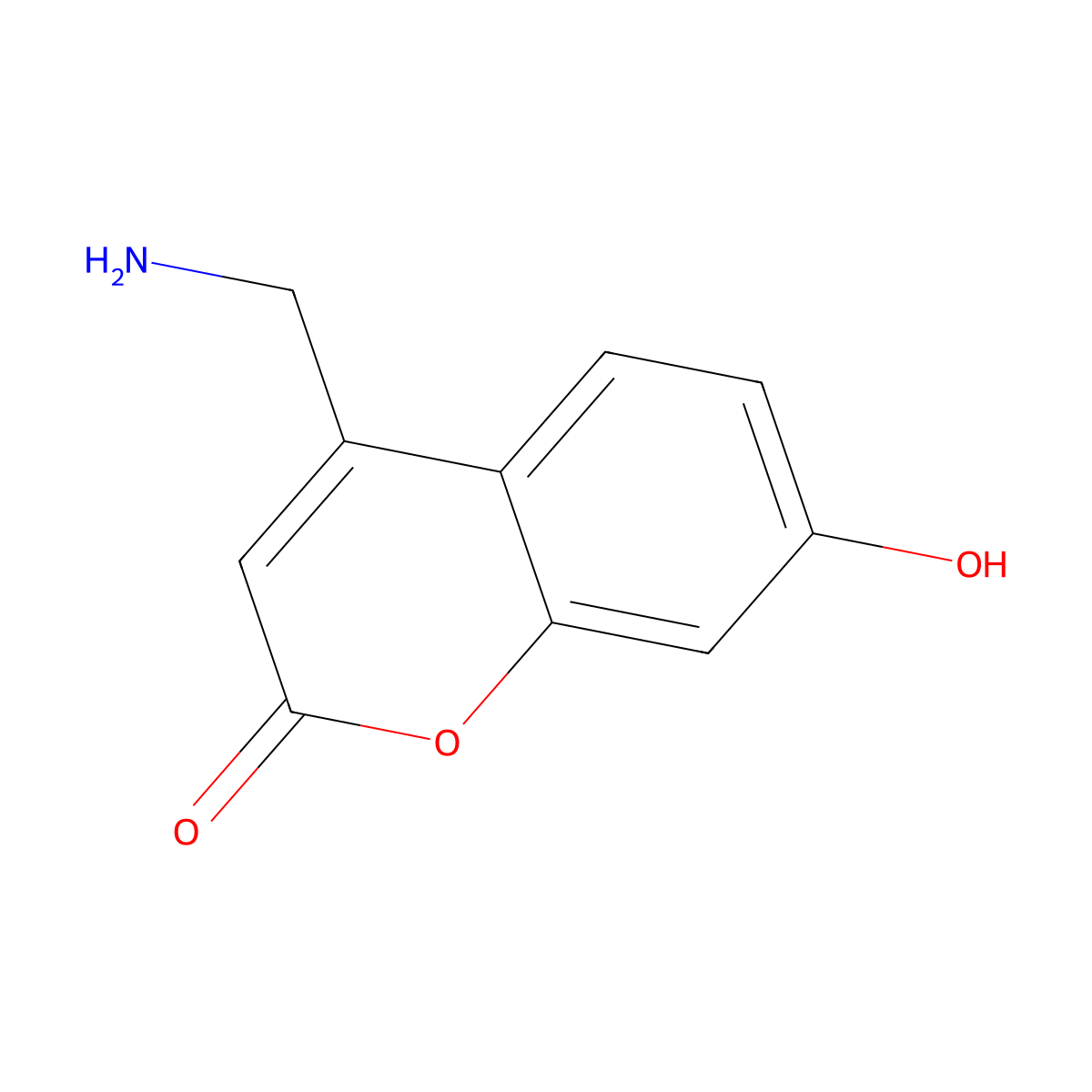 4-(aminomethyl)-7-hydroxy-2H-chromen-2-one molecular structure, CAS 72304-28-0