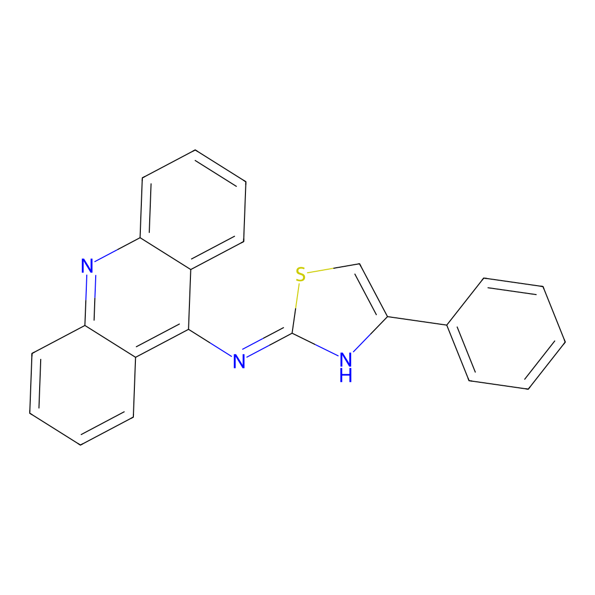 9-Acridinamine, N-(4-phenyl-2-thiazolyl)- molecular structure, CAS 72307-66-5