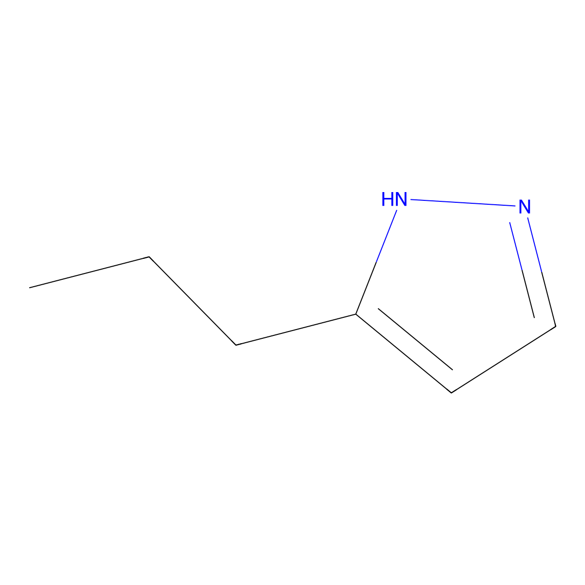 3-propyl-1H-pyrazole molecular structure, CAS 7231-31-4