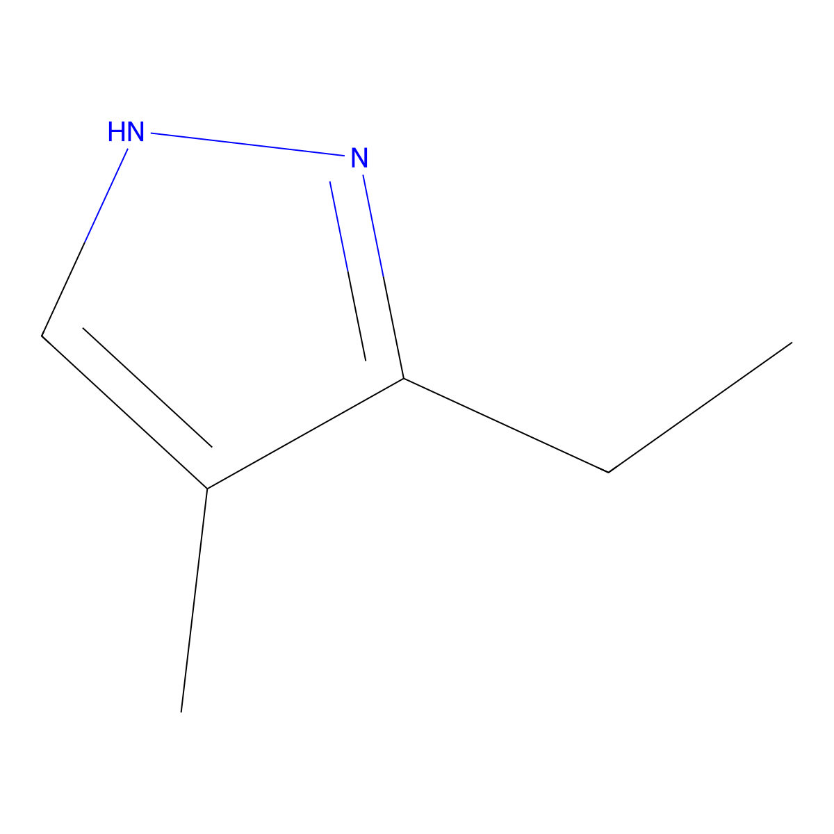 3-ethyl-4-methyl-1H-pyrazole molecular structure, CAS 7231-33-6