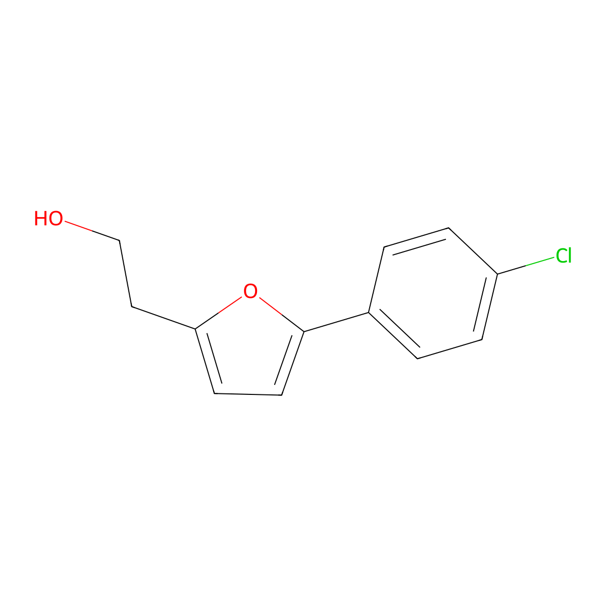 2-[5-(4-Chlorophenyl)-2-furyl]ethanol molecular structure, CAS 72310-66-8
