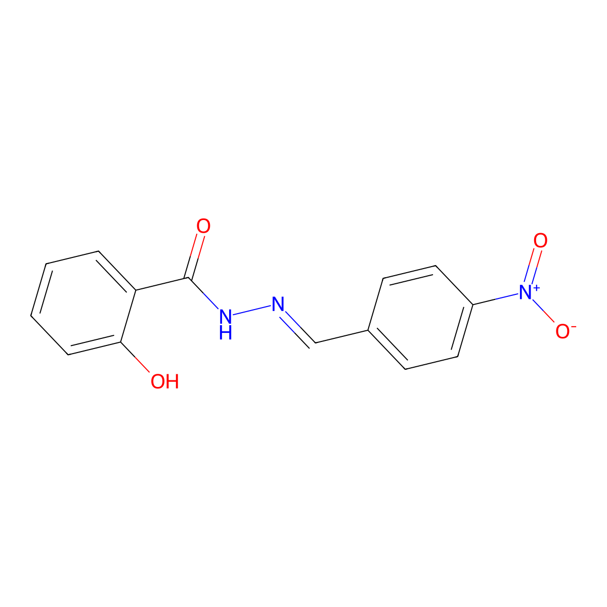2-Hydroxybenzoic acid 2-[(4-nitrophenyl)methylene]hydrazide molecular structure, CAS 72323-41-2