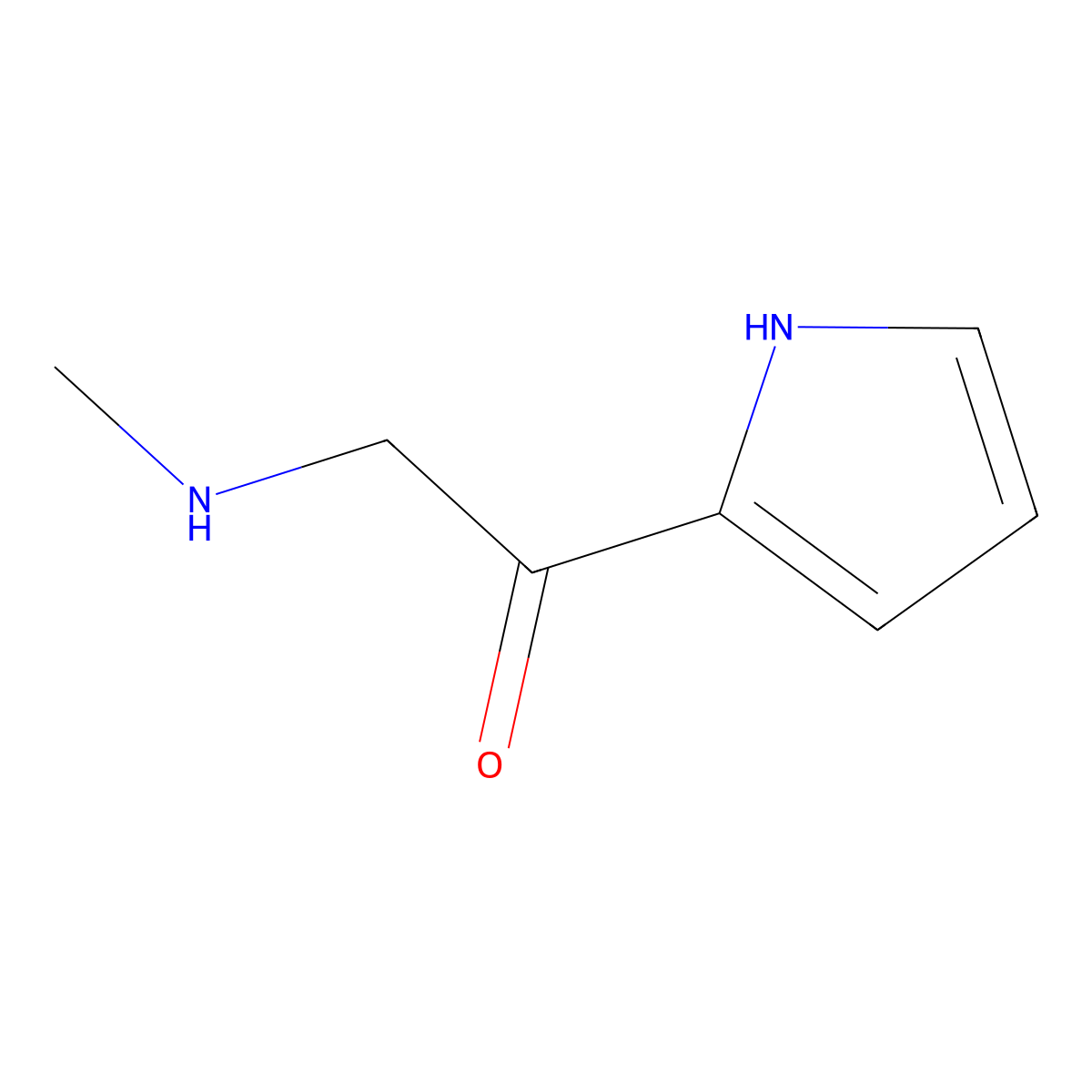 2-Methylamino-1-(1H-pyrrol-2-yl)-ethanone molecular structure, CAS 723232-83-5