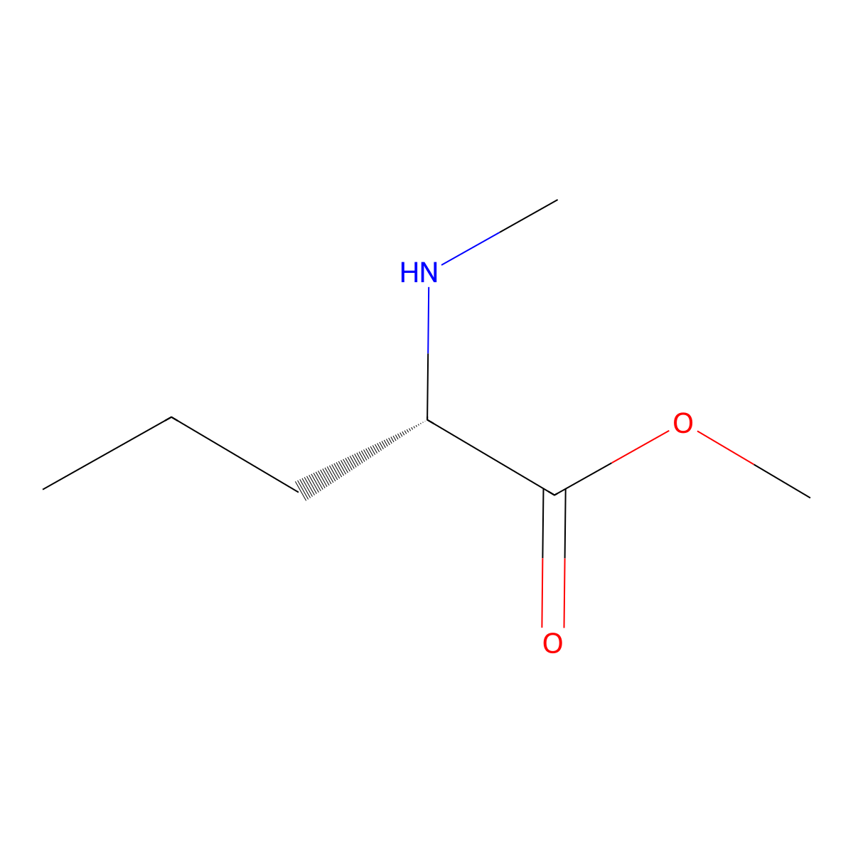 methyl (2S)-2-(methylamino)pentanoate molecular structure, CAS 723238-10-6