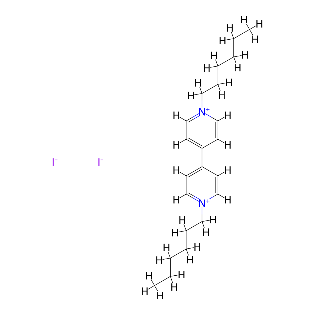 1,1'-Dihexyl-4,4'-bipyridin-1-ium diiodide molecular structure, CAS 72324-15-3