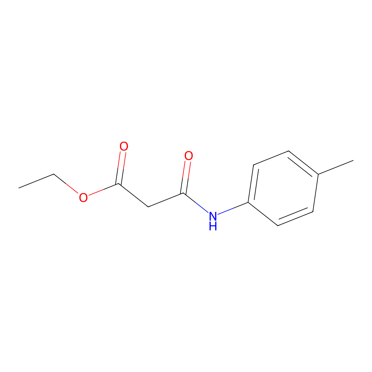 Propanoic acid, 3-((4-methylphenyl)amino)-3-oxo-, ethyl ester molecular structure, CAS 72324-44-8
