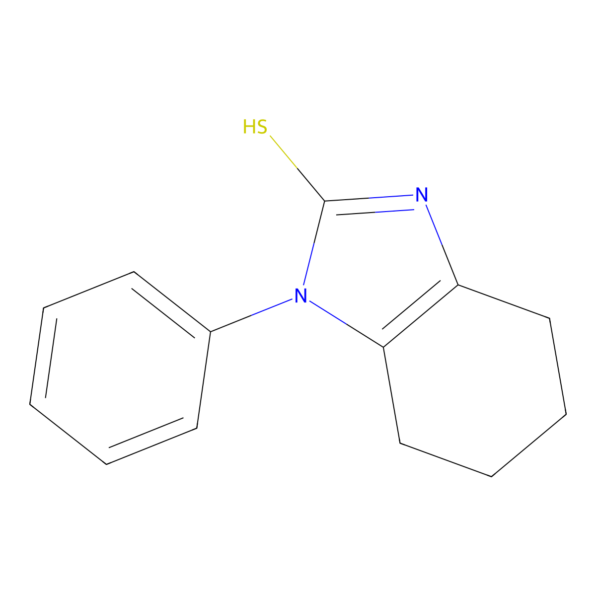 1-phenyl-4,5,6,7-tetrahydro-1H-benzimidazole-2-thiol molecular structure, CAS 72324-66-4