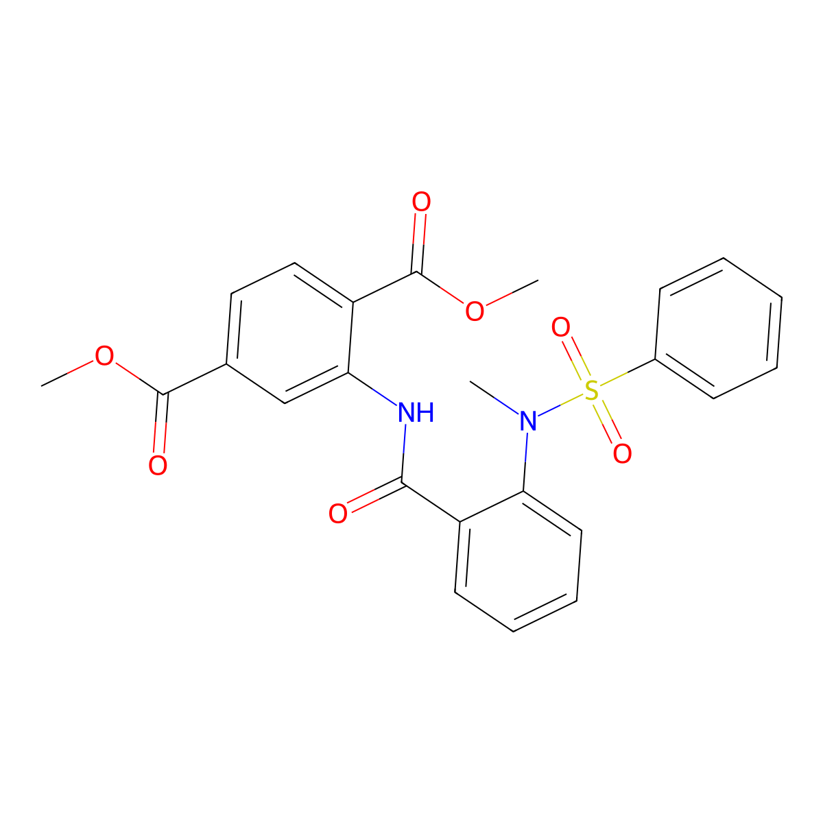 Dimethyl 2-({2-[methyl(phenylsulfonyl)amino]benzoyl}amino)terephthalate molecular structure, CAS 723244-14-2