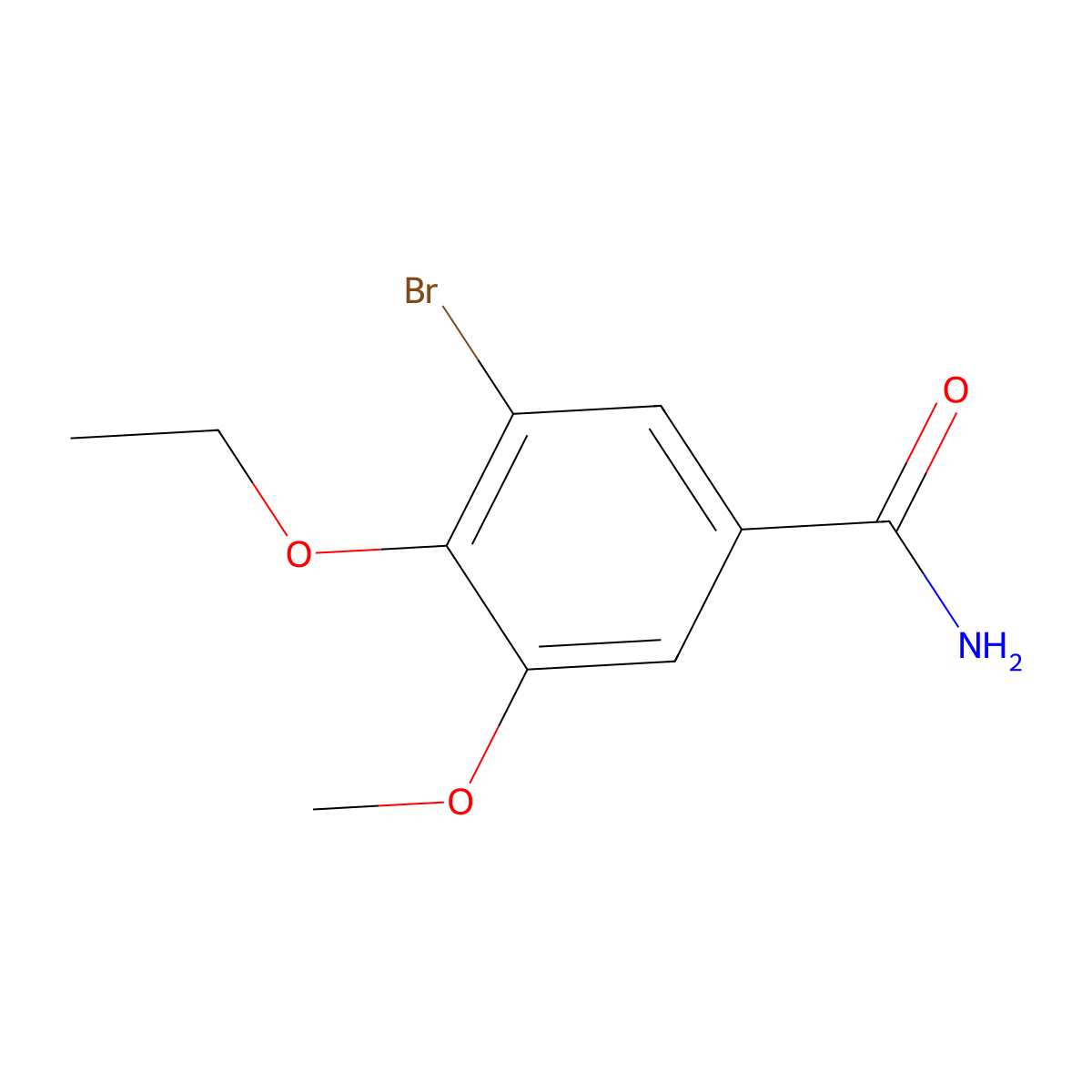 3-Bromo-4-ethoxy-5-methoxybenzamide molecular structure, CAS 723245-30-5