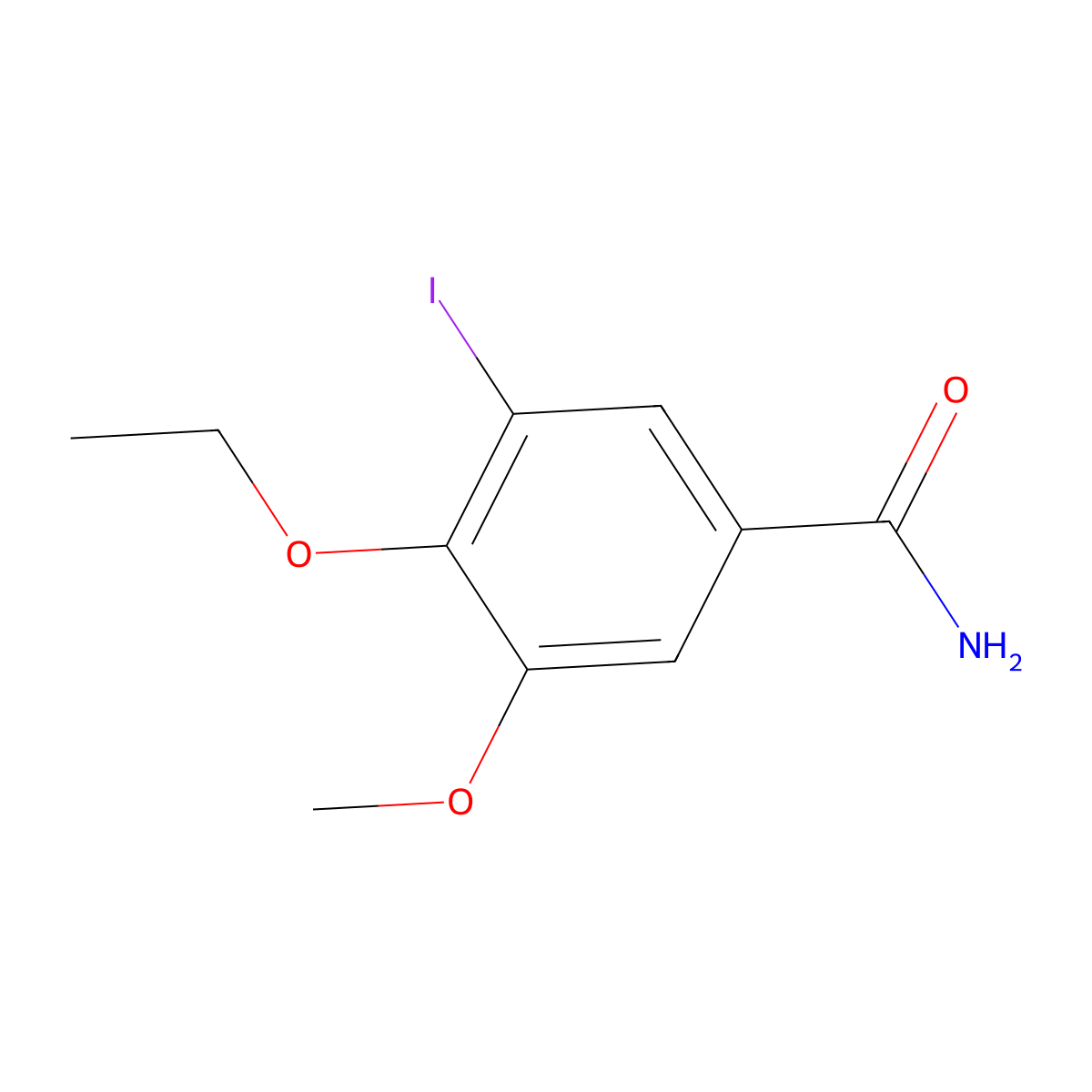 4-Ethoxy-3-iodo-5-methoxybenzamide molecular structure, CAS 723245-31-6