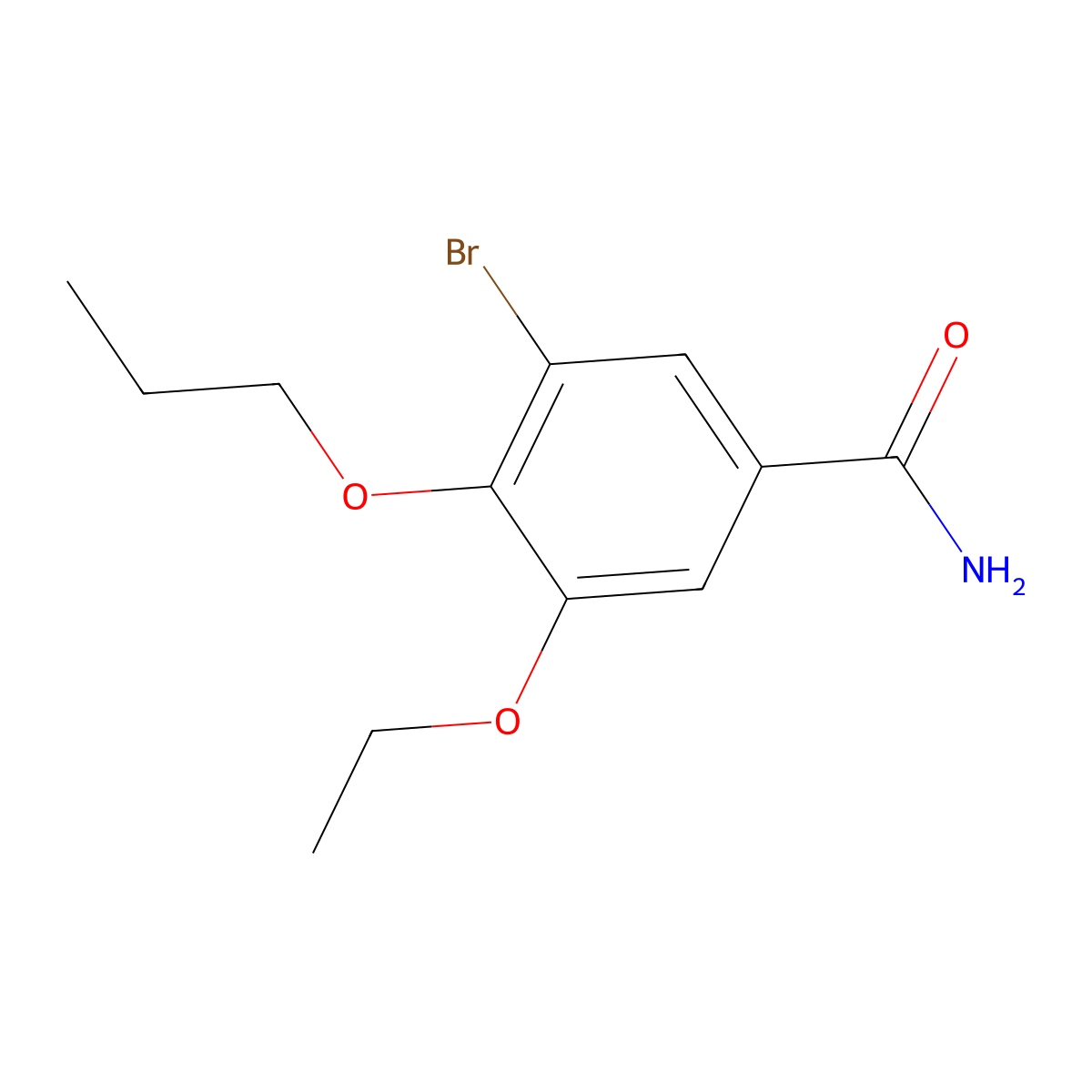 3-Bromo-5-ethoxy-4-propoxybenzamide molecular structure, CAS 723245-32-7