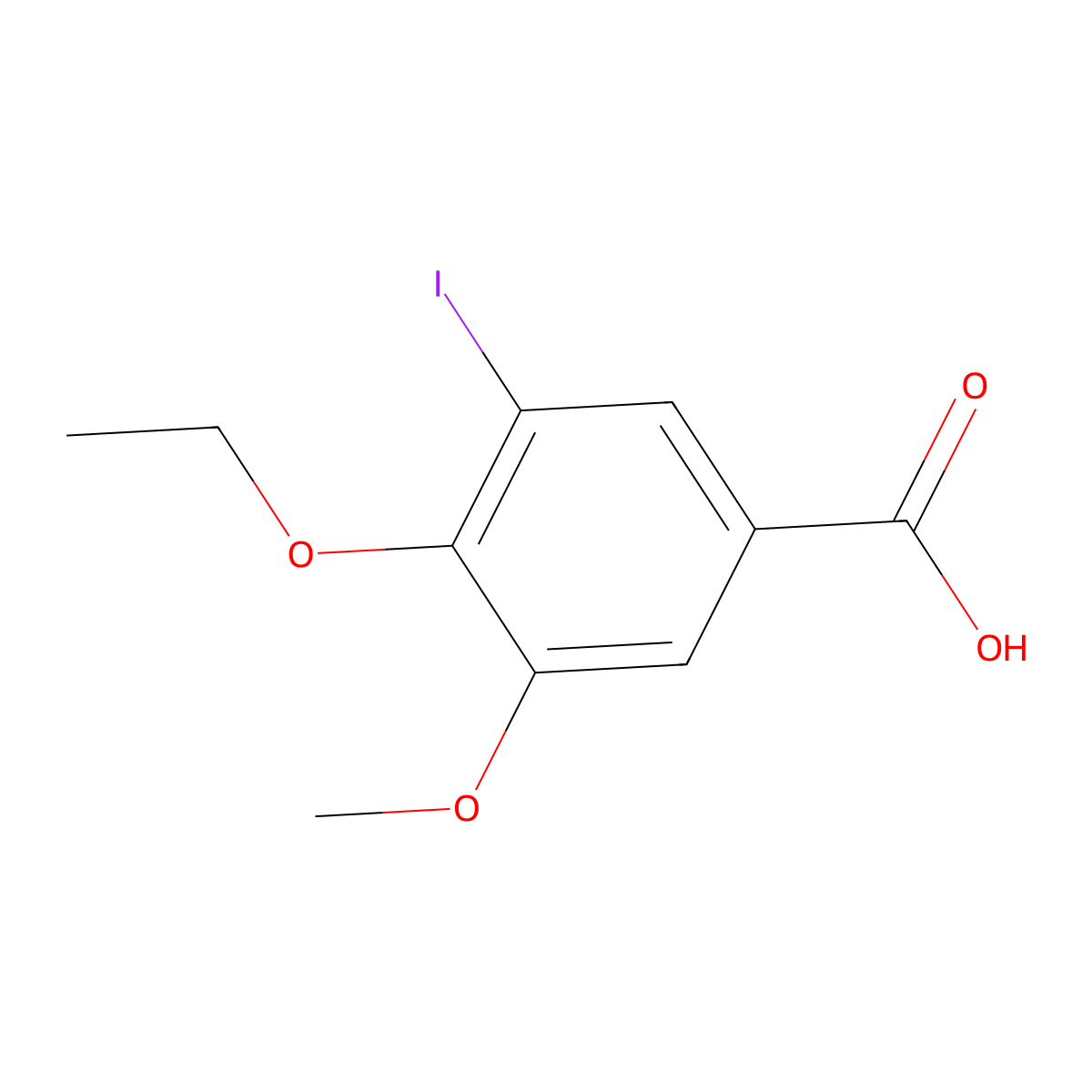 4-Ethoxy-3-iodo-5-methoxybenzoic acid molecular structure, CAS 723245-43-0
