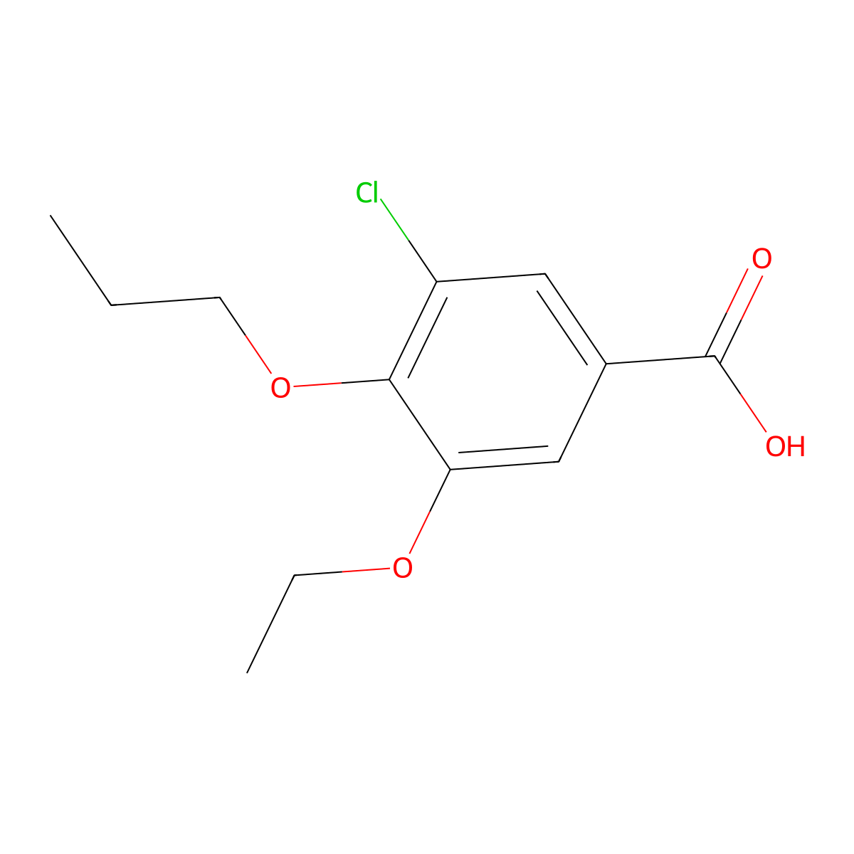 3-Chloro-5-ethoxy-4-propoxybenzoic acid molecular structure, CAS 723245-44-1
