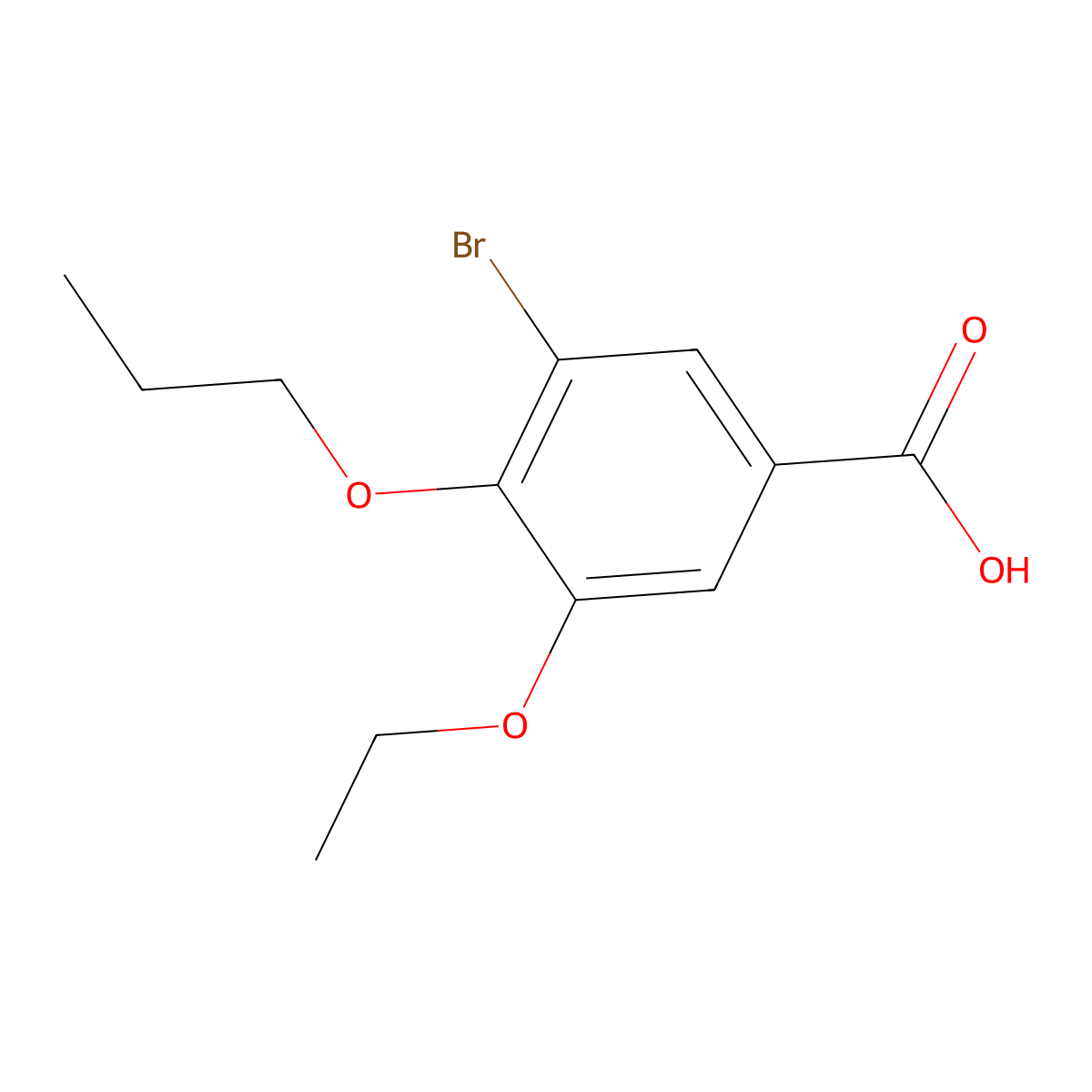 3-Bromo-5-ethoxy-4-propoxybenzoic acid molecular structure, CAS 723245-45-2