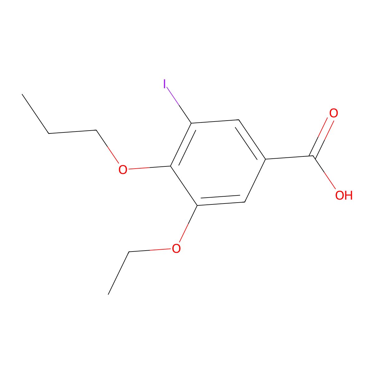 3-Ethoxy-5-iodo-4-propoxybenzoic acid molecular structure, CAS 723245-46-3