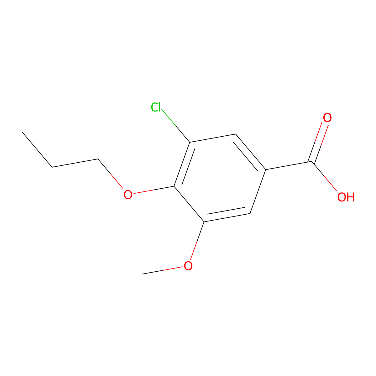 3-Chloro-5-methoxy-4-propoxybenzoic acid molecular structure, CAS 723245-47-4