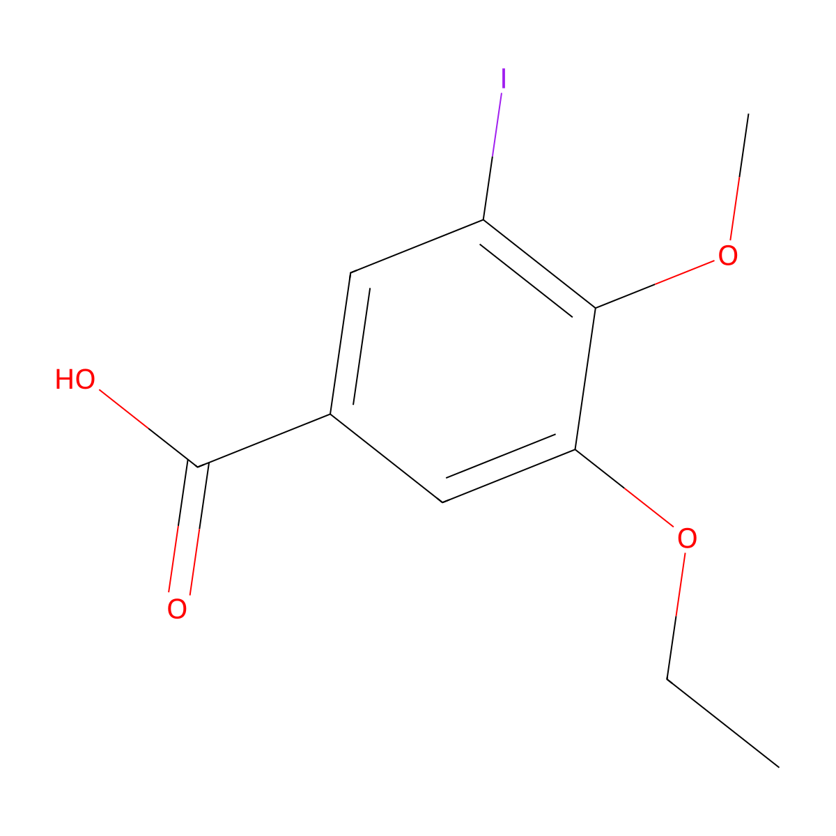 3-Ethoxy-5-iodo-4-methoxybenzoic acid molecular structure, CAS 723245-48-5