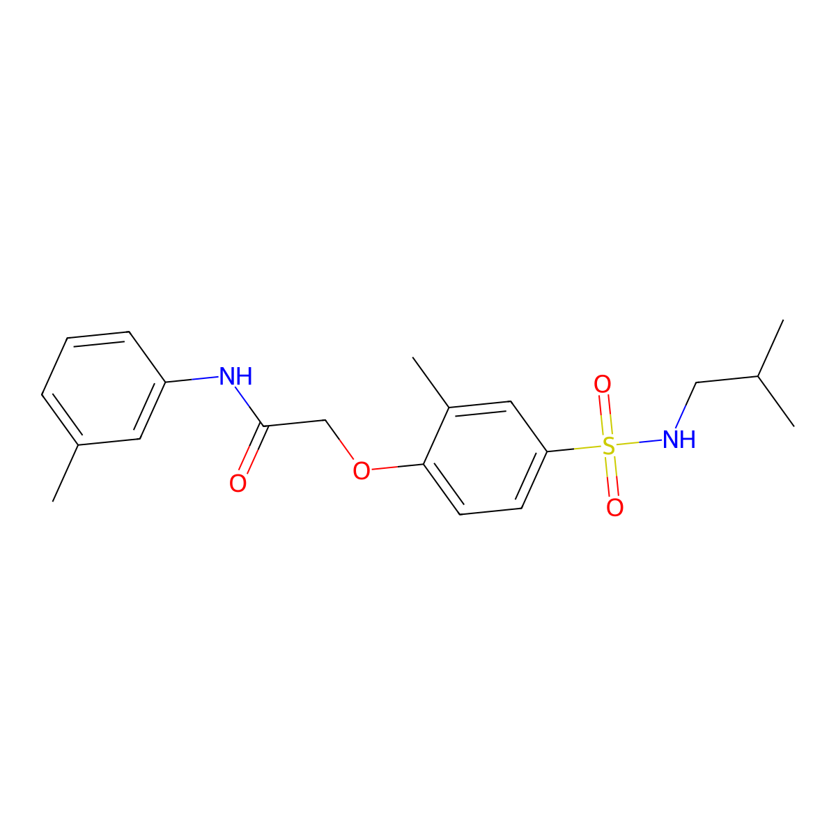 2-[2-methyl-4-(2-methylpropylsulfamoyl)phenoxy]-N-(3-methylphenyl)acetamide molecular structure, CAS 723245-66-7
