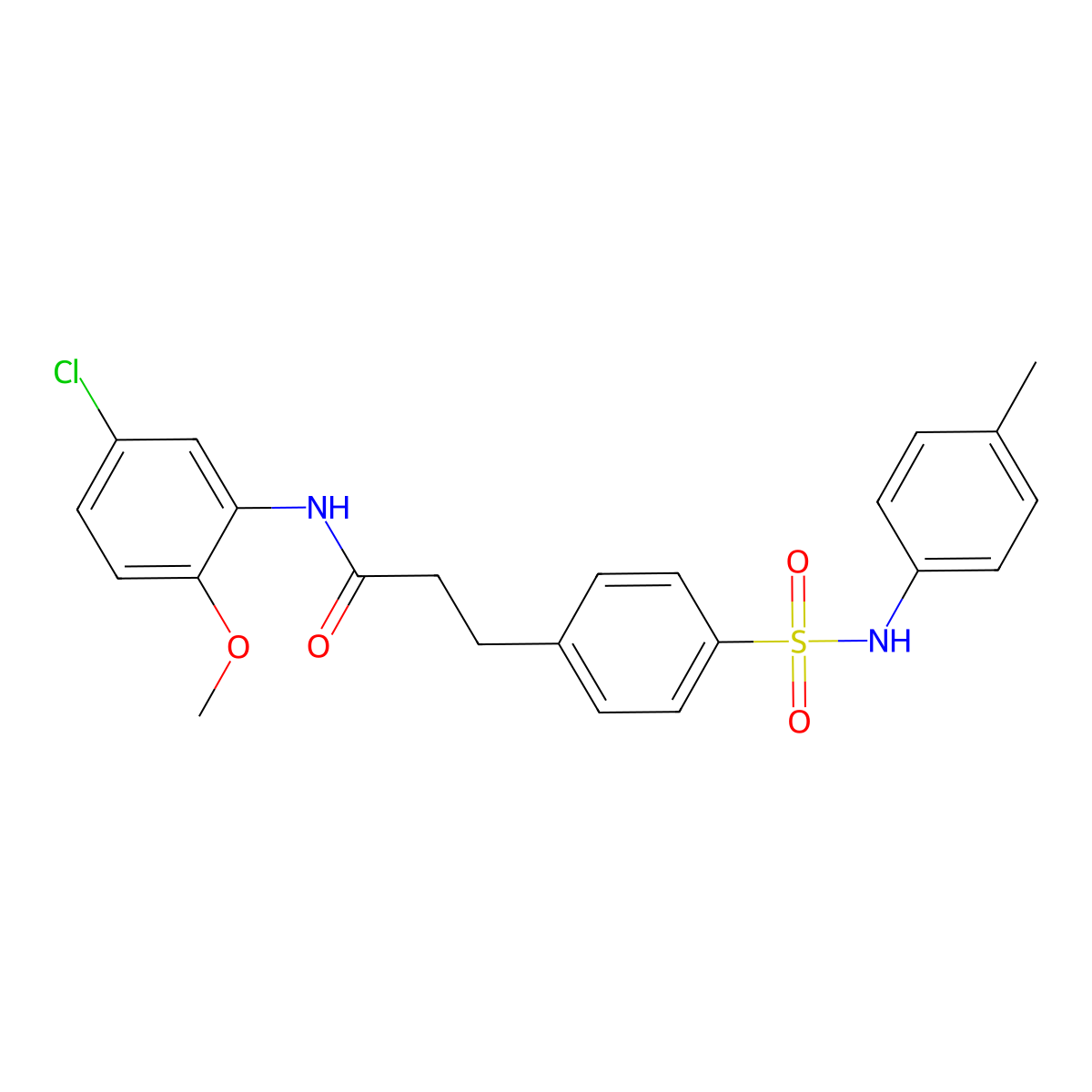 N-(5-chloro-2-methoxyphenyl)-3-[4-[(4-methylphenyl)sulfamoyl]phenyl]propanamide molecular structure, CAS 723245-75-8