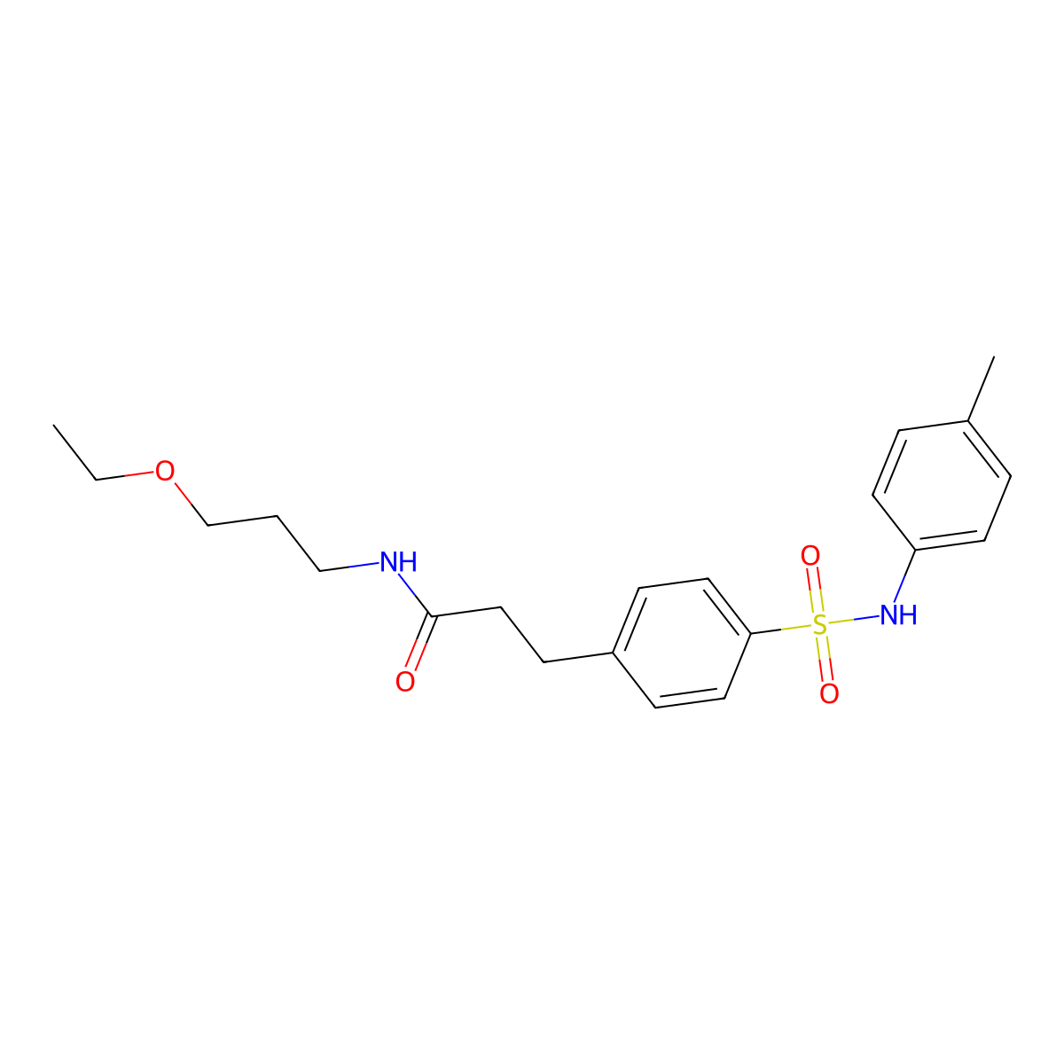 N-(3-ethoxypropyl)-3-[4-[(4-methylphenyl)sulfamoyl]phenyl]propanamide molecular structure, CAS 723246-87-5