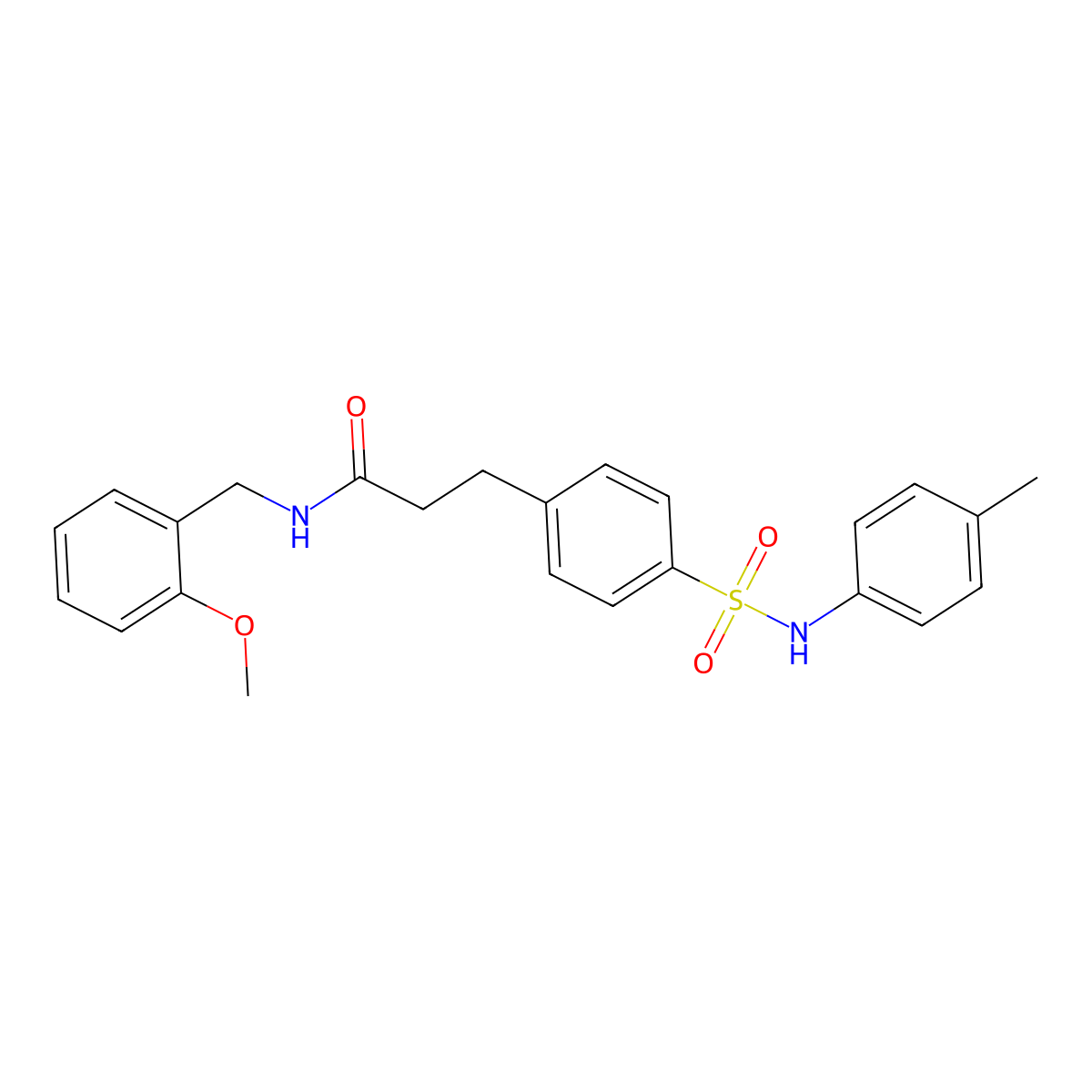 N-[(2-methoxyphenyl)methyl]-3-[4-[(4-methylphenyl)sulfamoyl]phenyl]propanamide molecular structure, CAS 723246-89-7