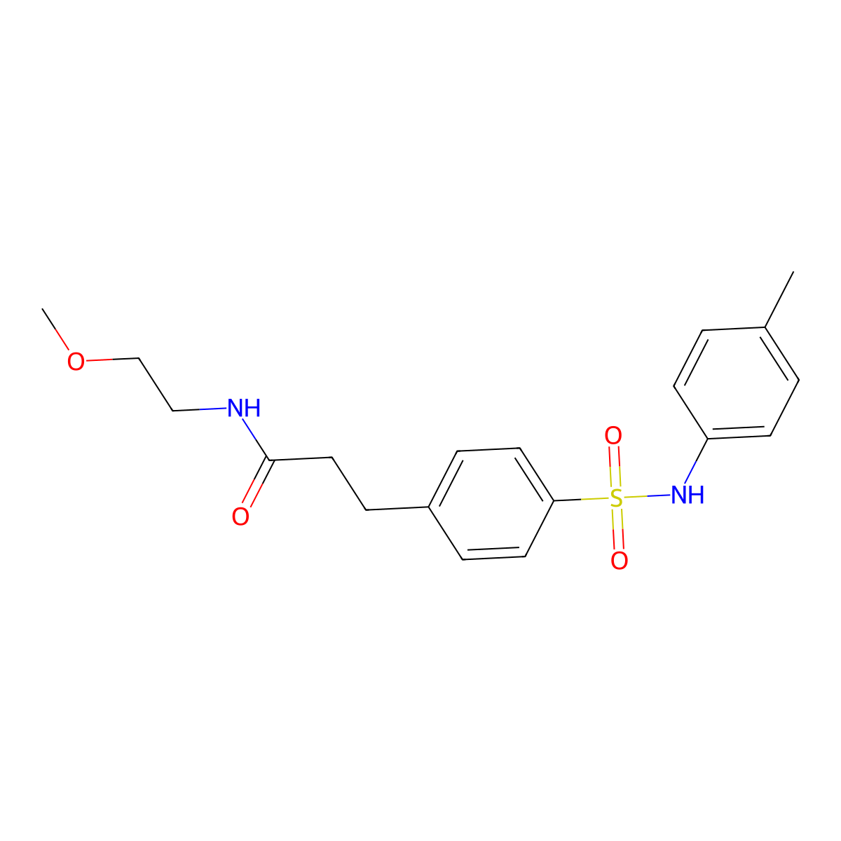 N-(2-methoxyethyl)-3-[4-[(4-methylphenyl)sulfamoyl]phenyl]propanamide molecular structure, CAS 723246-91-1