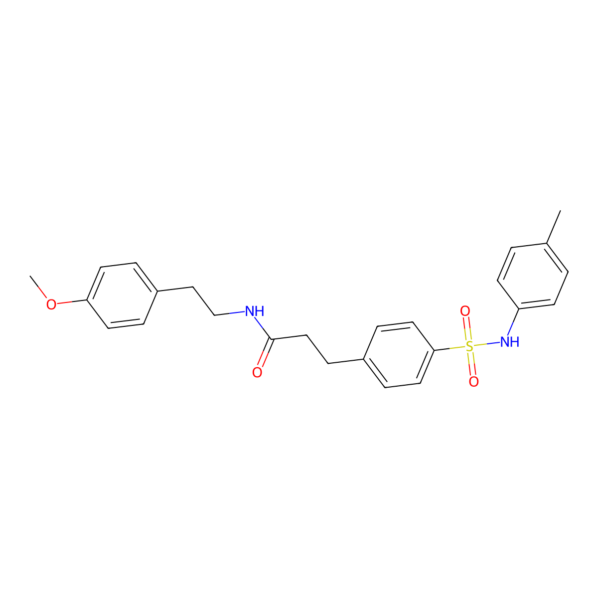 N-[2-(4-methoxyphenyl)ethyl]-3-[4-[(4-methylphenyl)sulfamoyl]phenyl]propanamide molecular structure, CAS 723246-93-3