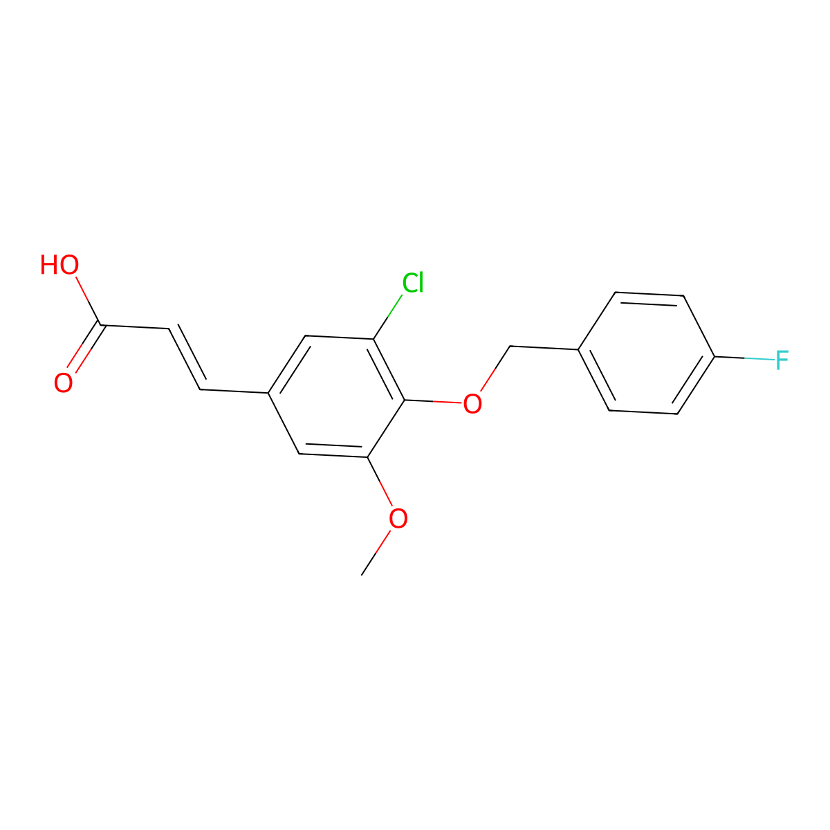3-{3-Chloro-4-[(4-fluorobenzyl)oxy]-5-methoxyphenyl}acrylic acid molecular structure, CAS 723246-95-5