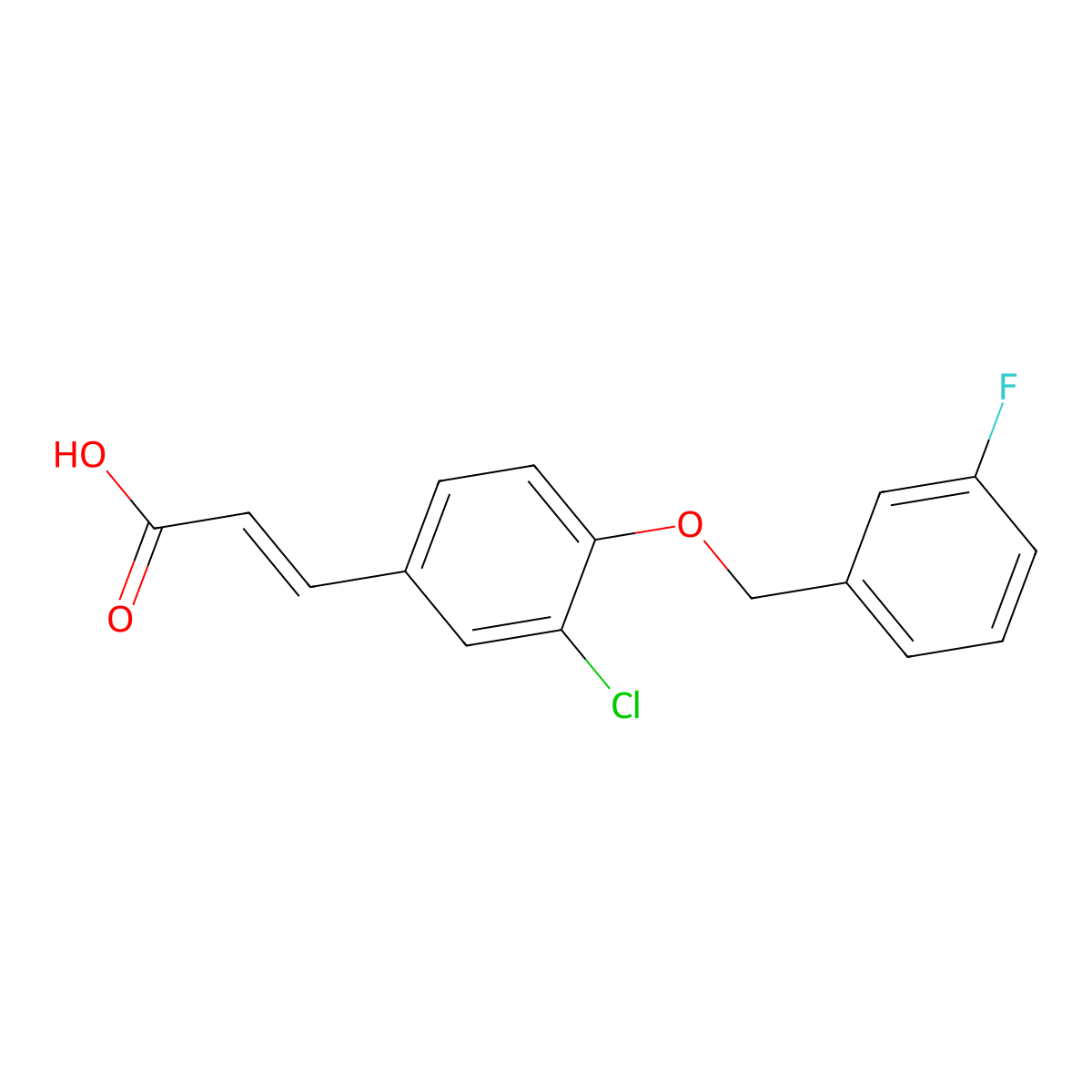 3-{3-Chloro-4-[(3-fluorobenzyl)oxy]phenyl}acrylic acid molecular structure, CAS 723246-98-8