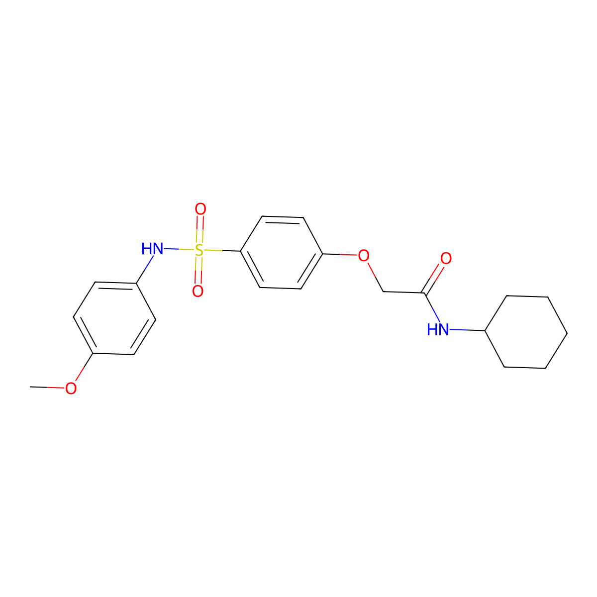 N-cyclohexyl-2-[4-[(4-methoxyphenyl)sulfamoyl]phenoxy]acetamide molecular structure, CAS 723247-03-8