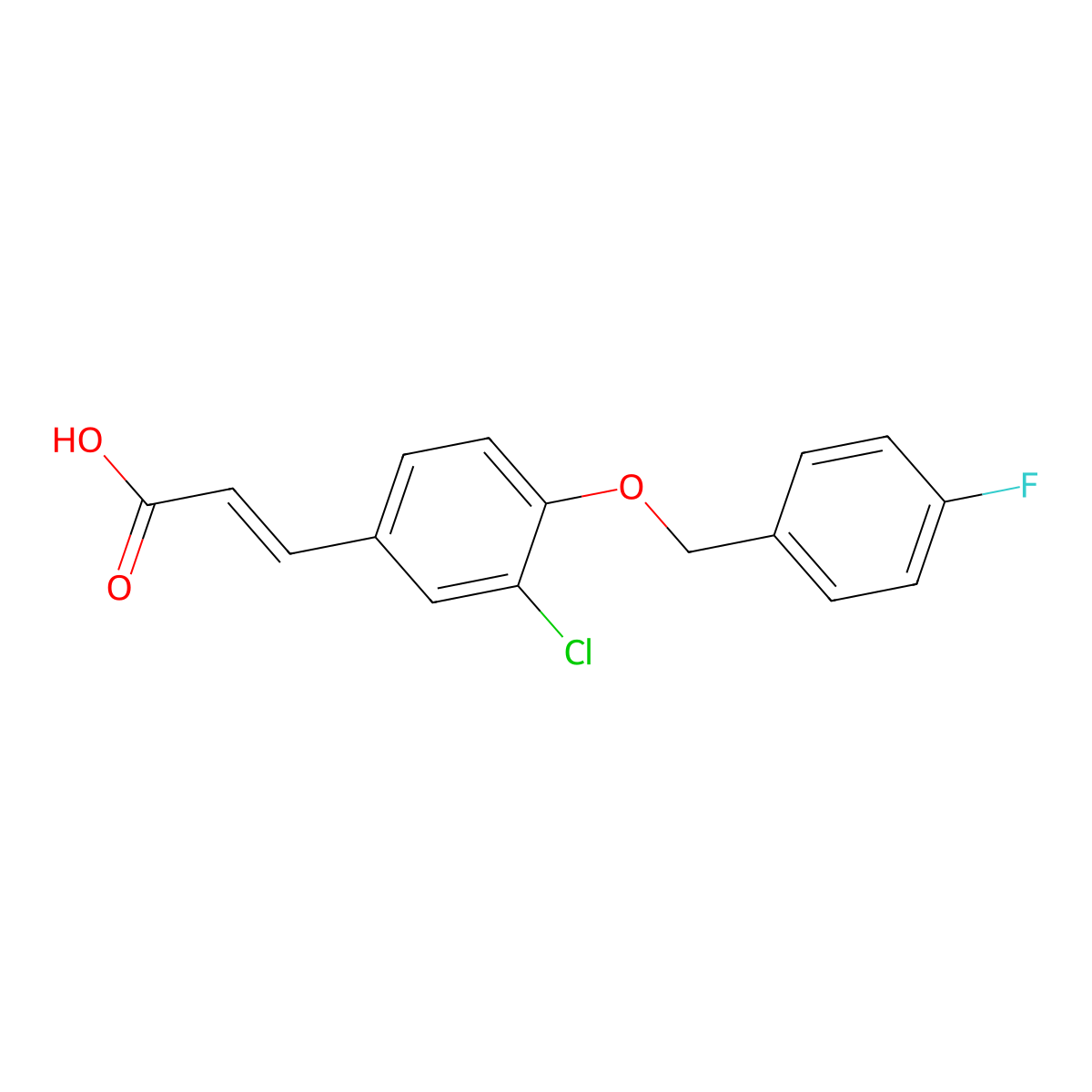 3-{3-Chloro-4-[(4-fluorobenzyl)oxy]phenyl}acrylic acid molecular structure, CAS 723247-04-9