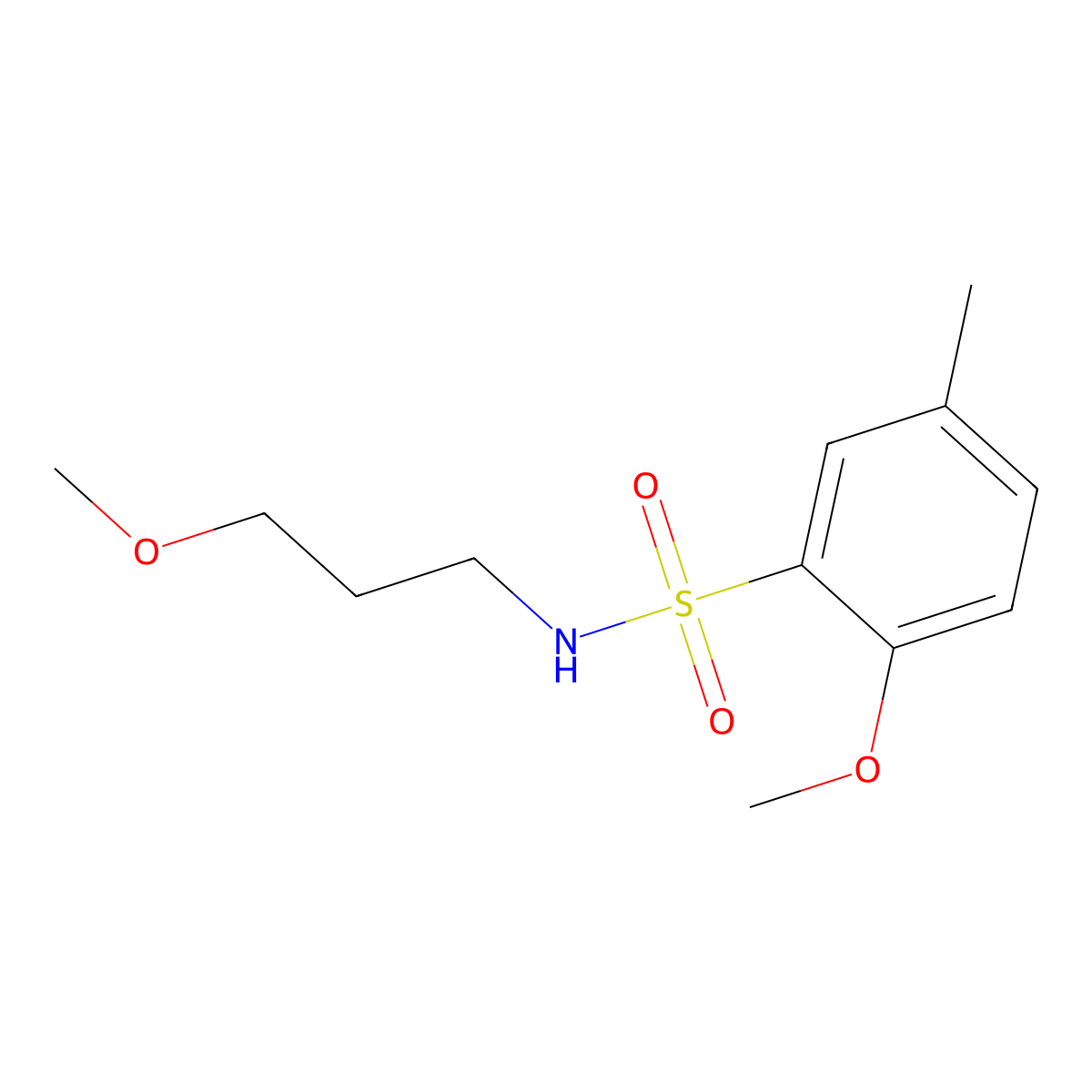 2-methoxy-N-(3-methoxypropyl)-5-methylbenzenesulfonamide molecular structure, CAS 723247-06-1