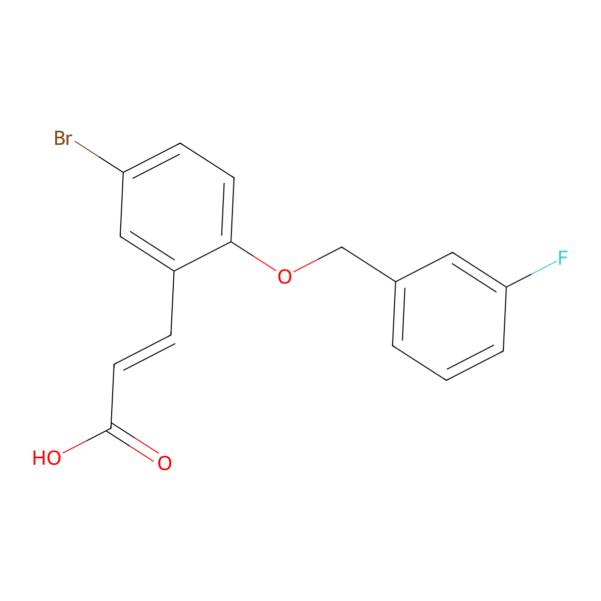 3-{5-Bromo-2-[(3-fluorobenzyl)oxy]phenyl}acrylic acid molecular structure, CAS 723247-23-2