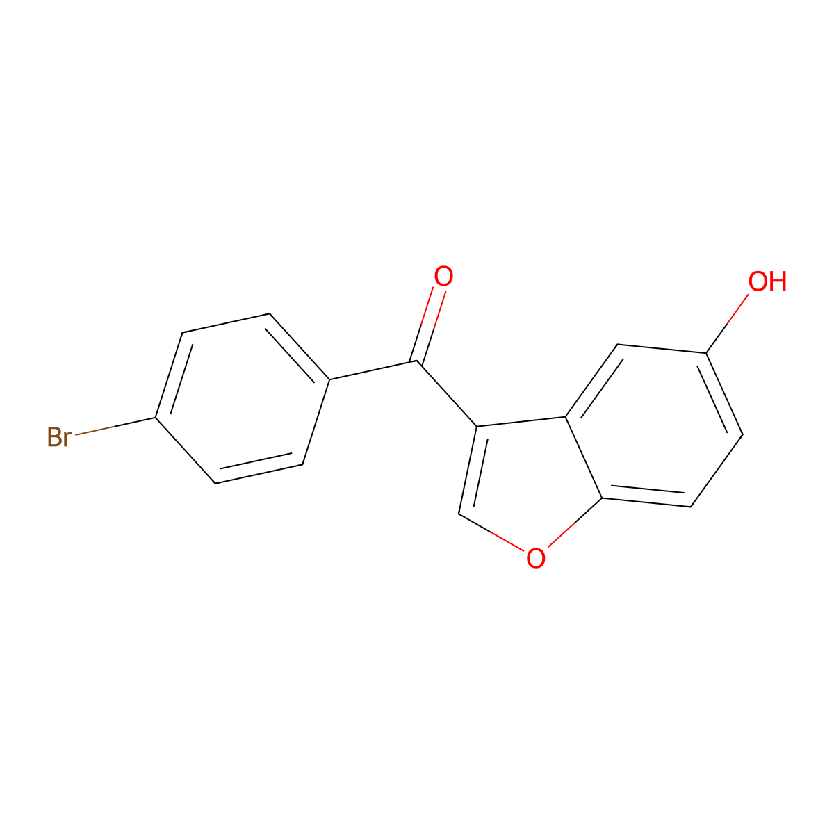 (4-Bromophenyl)(5-hydroxy-1-benzofuran-3-yl)methanone molecular structure, CAS 723247-35-6