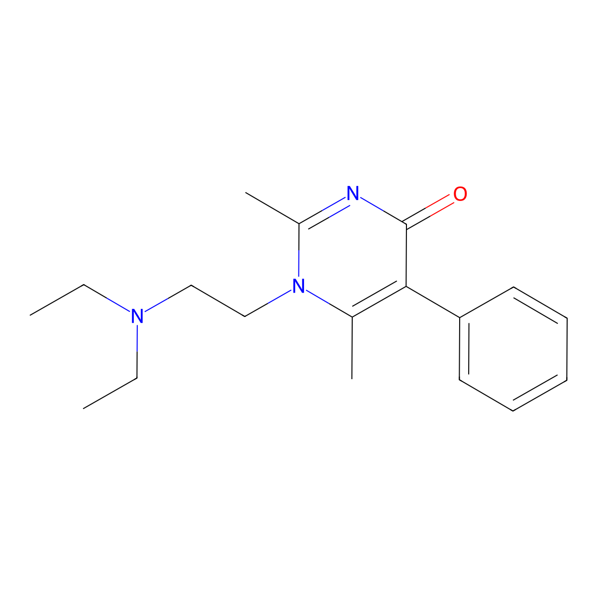 1-[2-(diethylamino)ethyl]-2,6-dimethyl-5-phenyl-4(1H)-pyrimidinone molecular structure, CAS 723248-43-9